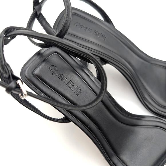 Open Edit Taytum Ankle Strap Sandal Women's Silver Metallic Size US6.5M EU37 - Picture 6 of 12